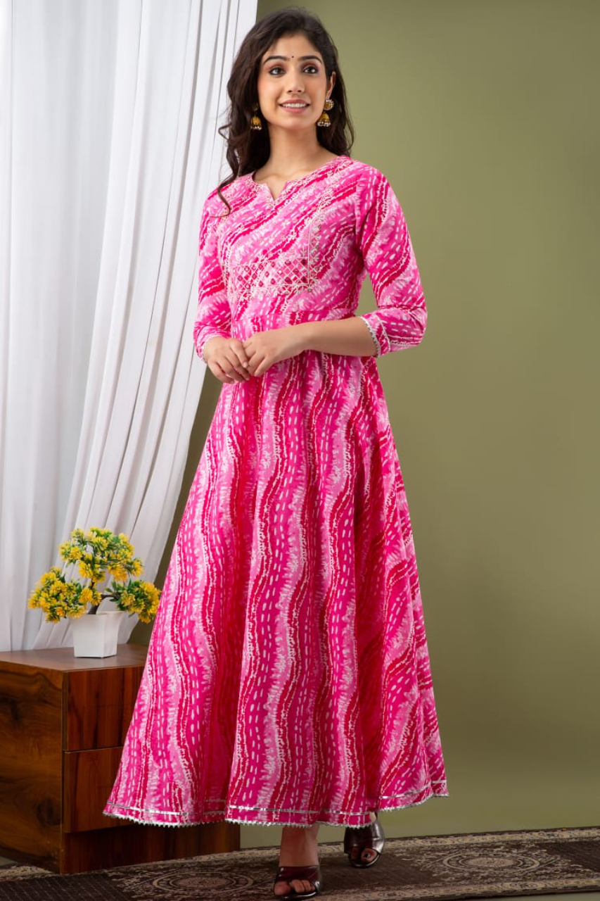 floor length cotton anarkalis