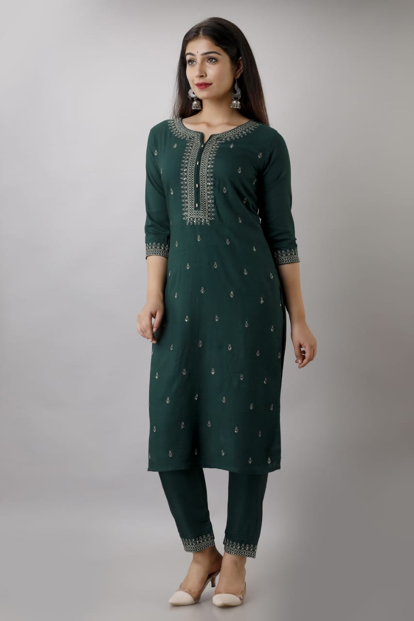 rayon slub kurtis