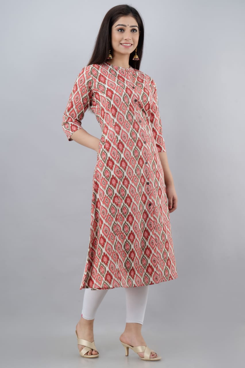 Cotton Flex Kurti with Side and Front Slits DR2415