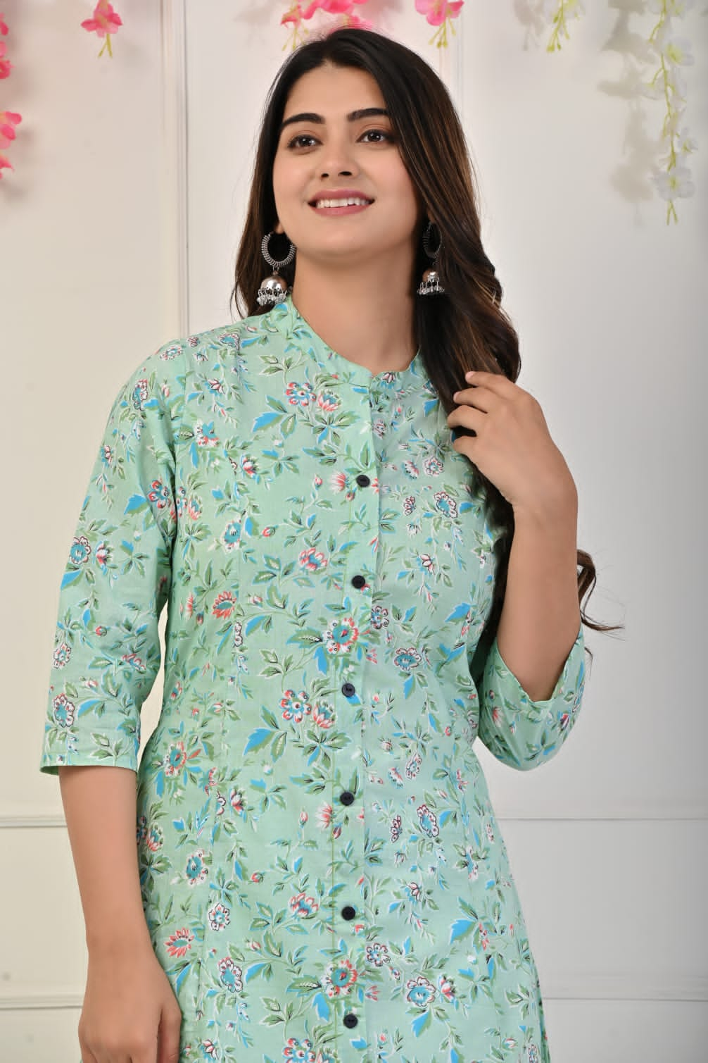 Cotton Kurti with Side and Front Slits D75354C